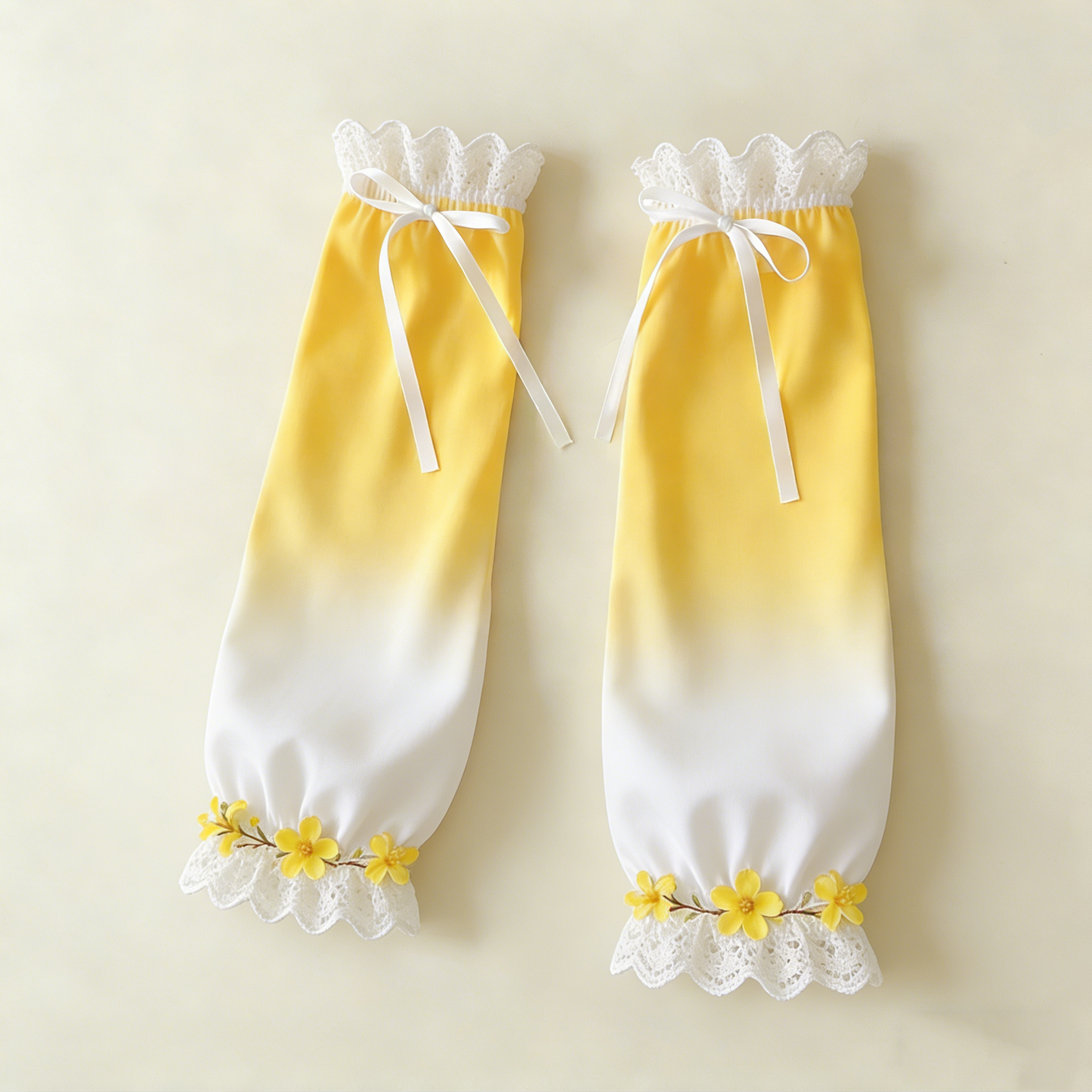 Yellow Gradient Flower Leg Warmers