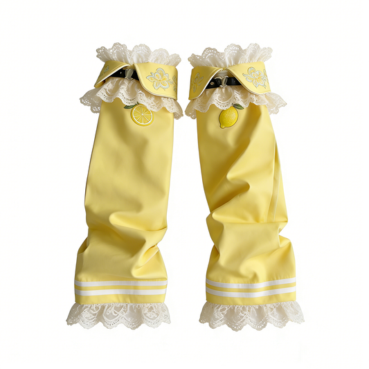 Lemon Yellow Faux Leather Leg Warmers