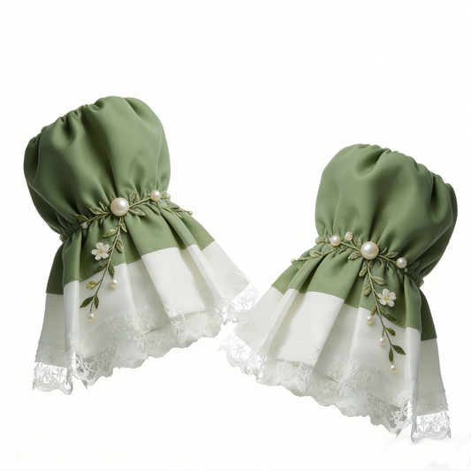 Green Floral Pearl Arm Sleeves