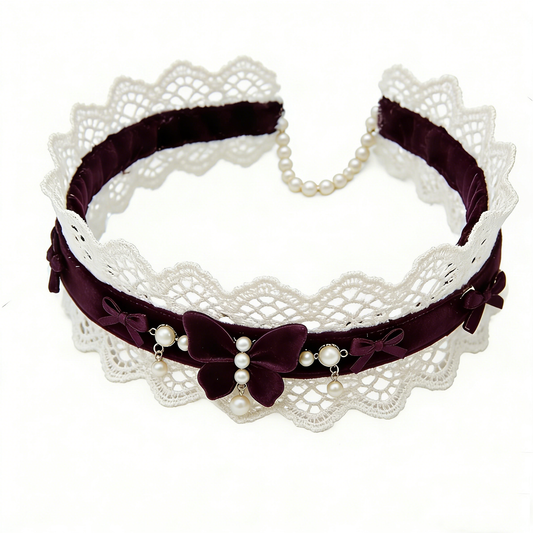 Burgundy Butterfly Choker