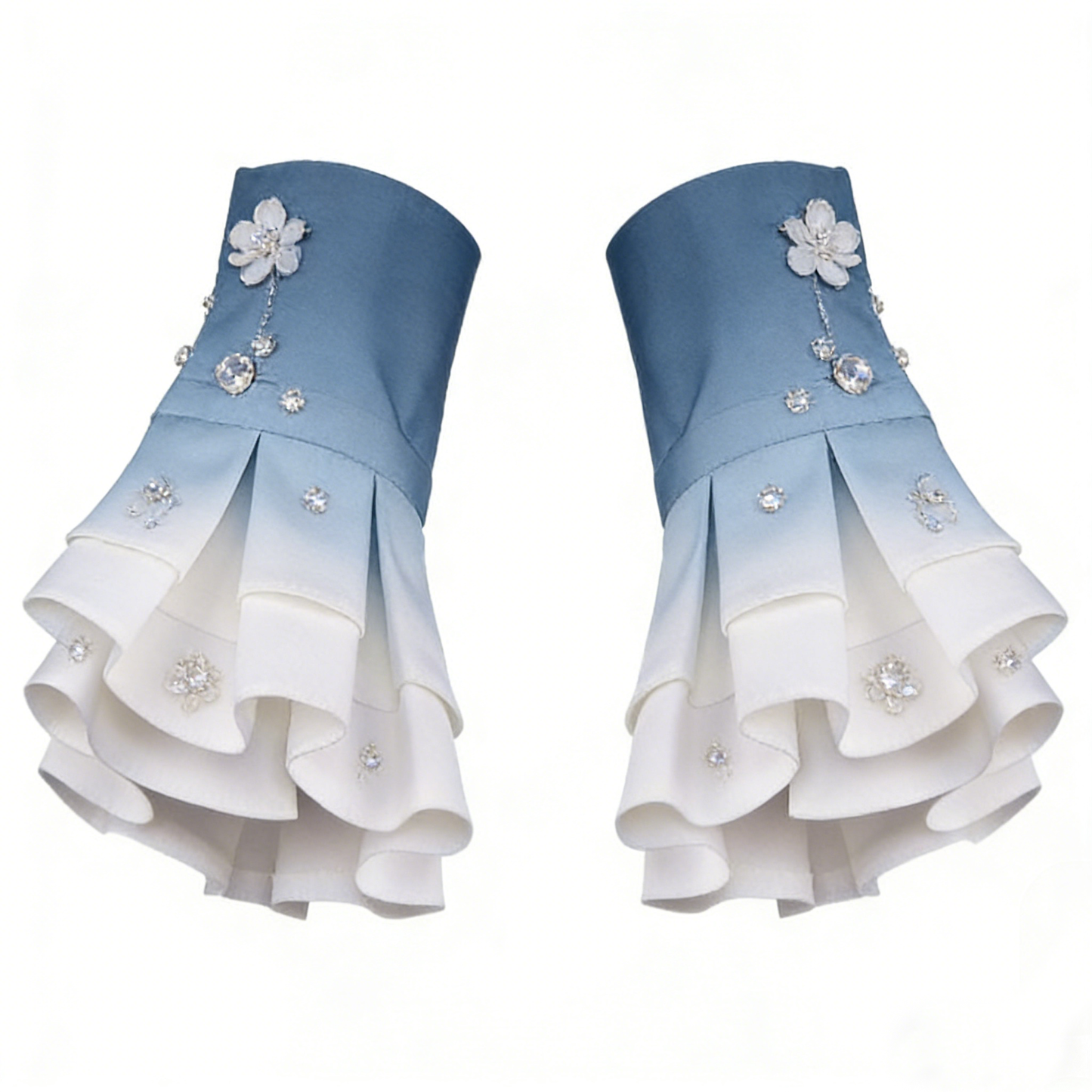 Blue Gradient Crystal Arm Sleeves