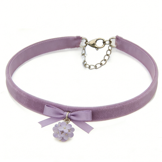 Purple Hydrangea Choker