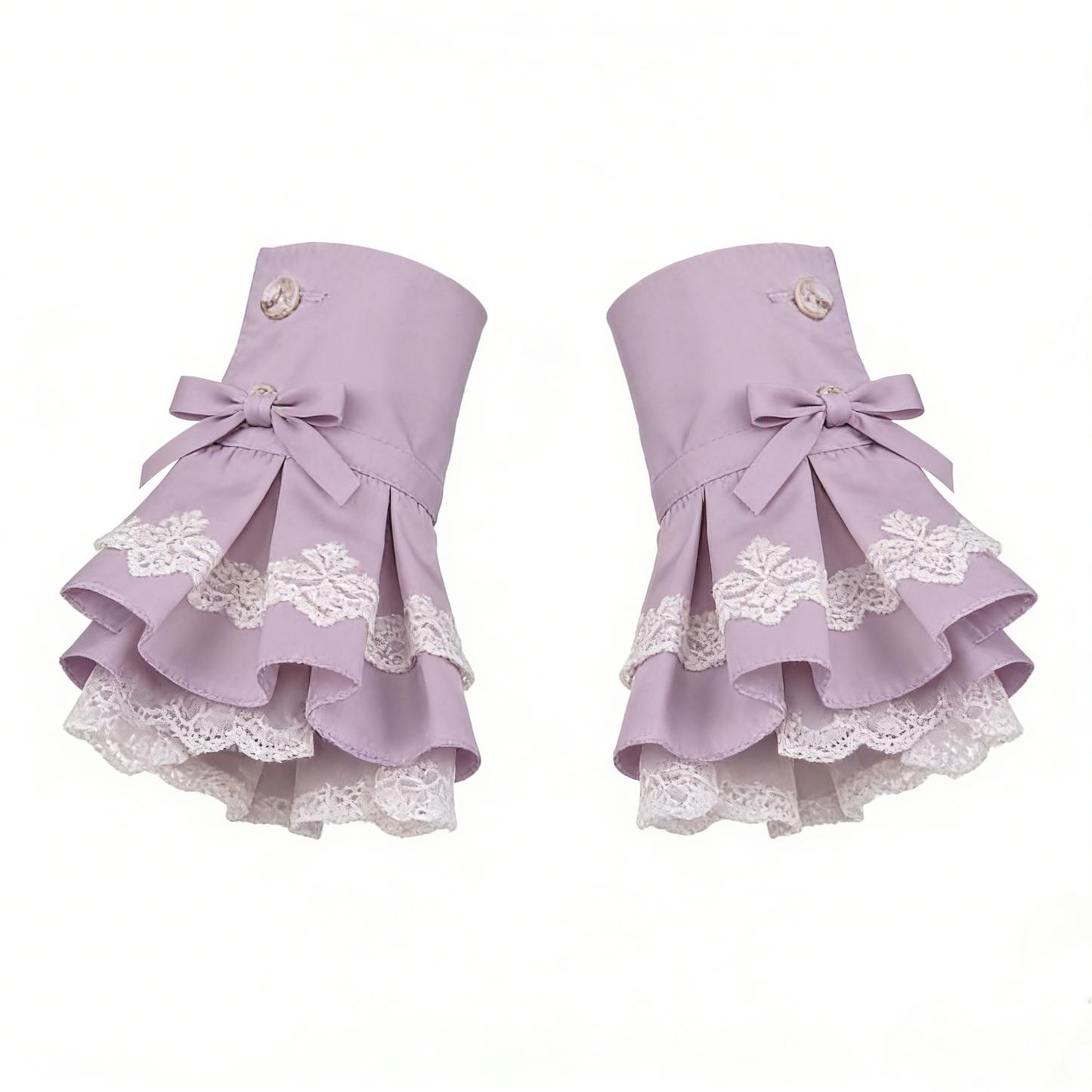 Purple Bow Lace Arm Sleeves