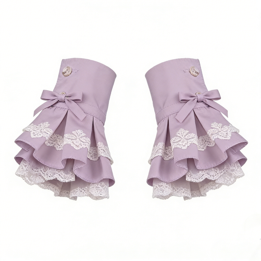 Purple Bow Lace Arm Sleeves
