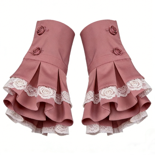Dusty Rose Rose Lace Arm Sleeves