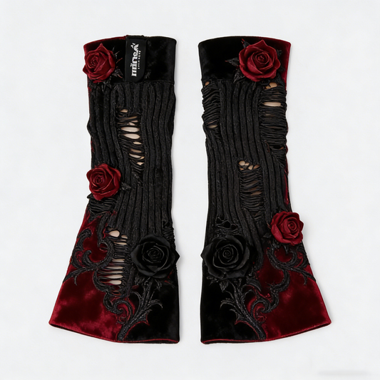 Gothic Rose Ripped Leg Warmers