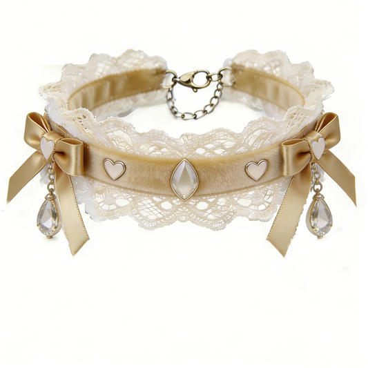 Gold Heart Gem Choker
