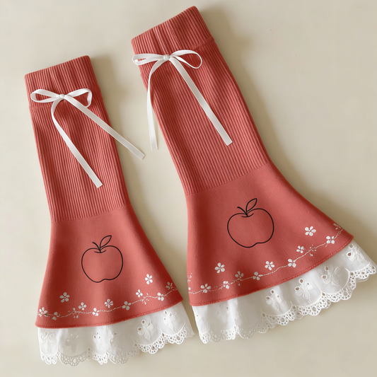 Apple Pink Ribbon Leg Warmers