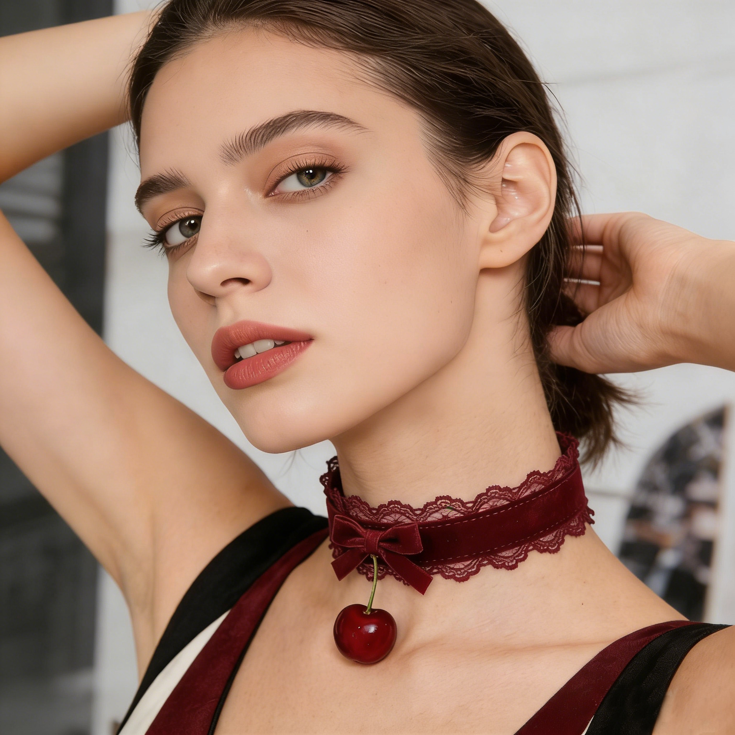 Cherry Lace Choker
