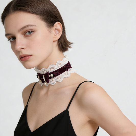 Burgundy Butterfly Choker