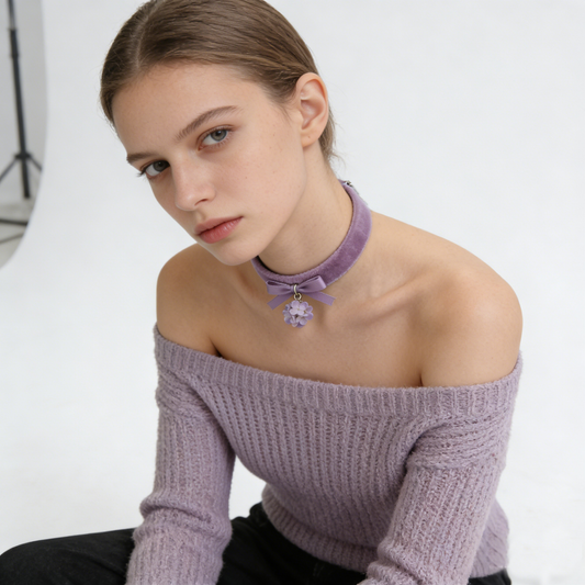 Purple Hydrangea Choker