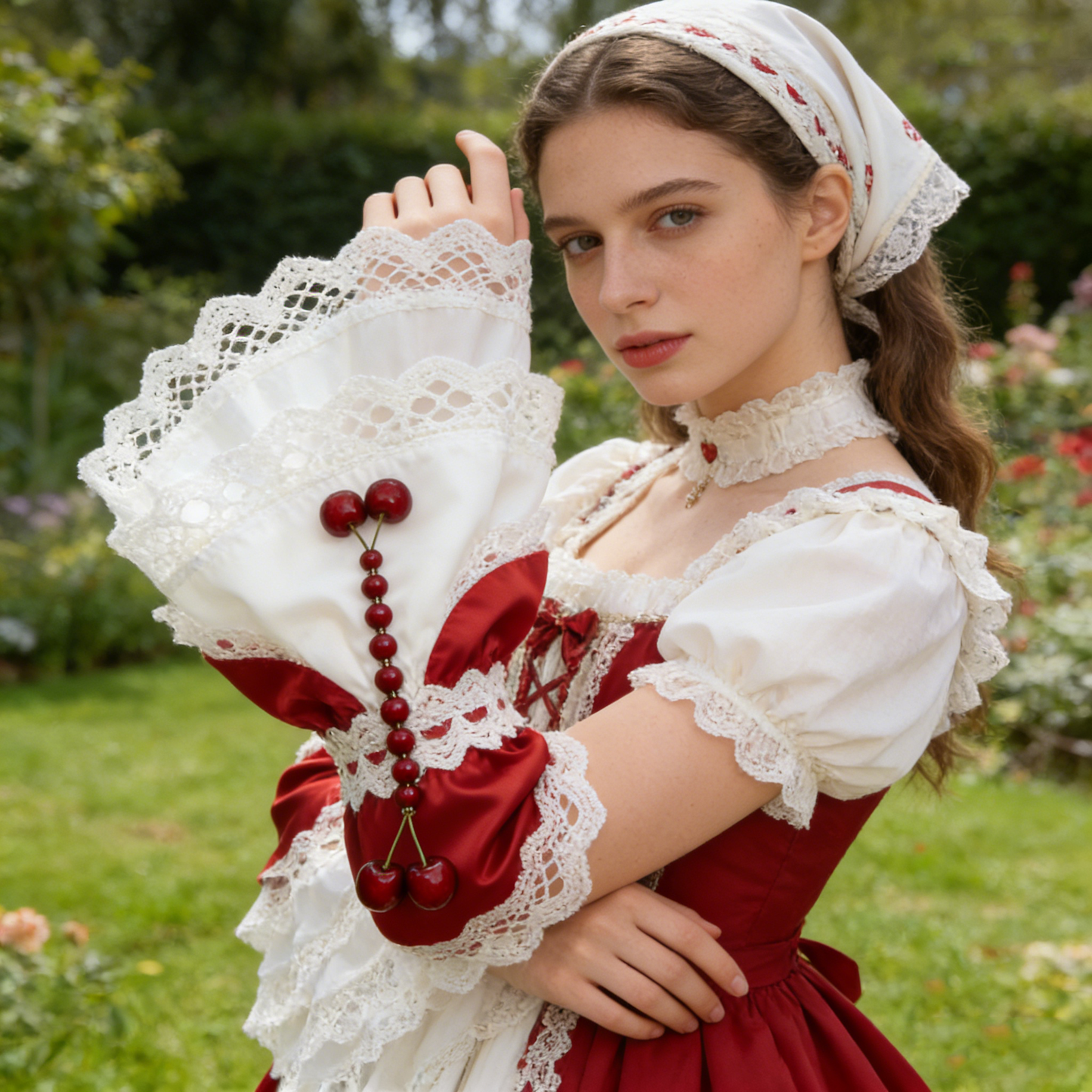 Cherry Lace Arm Sleeves