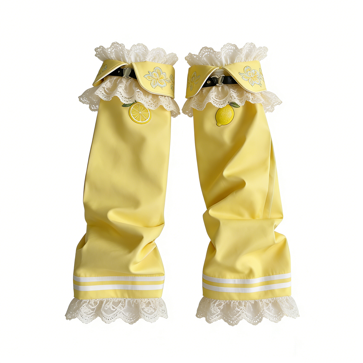 Lemon Yellow Faux Leather Leg Warmers