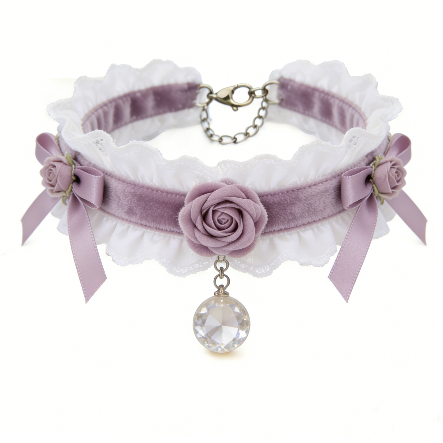 Purple Rose Crystal Choker