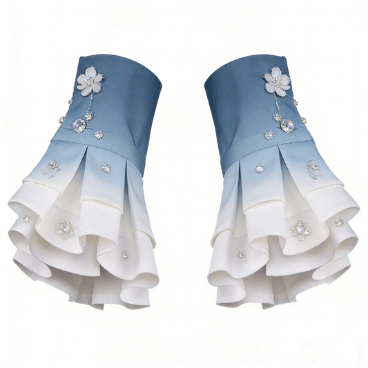 Blue Gradient Crystal Arm Sleeves