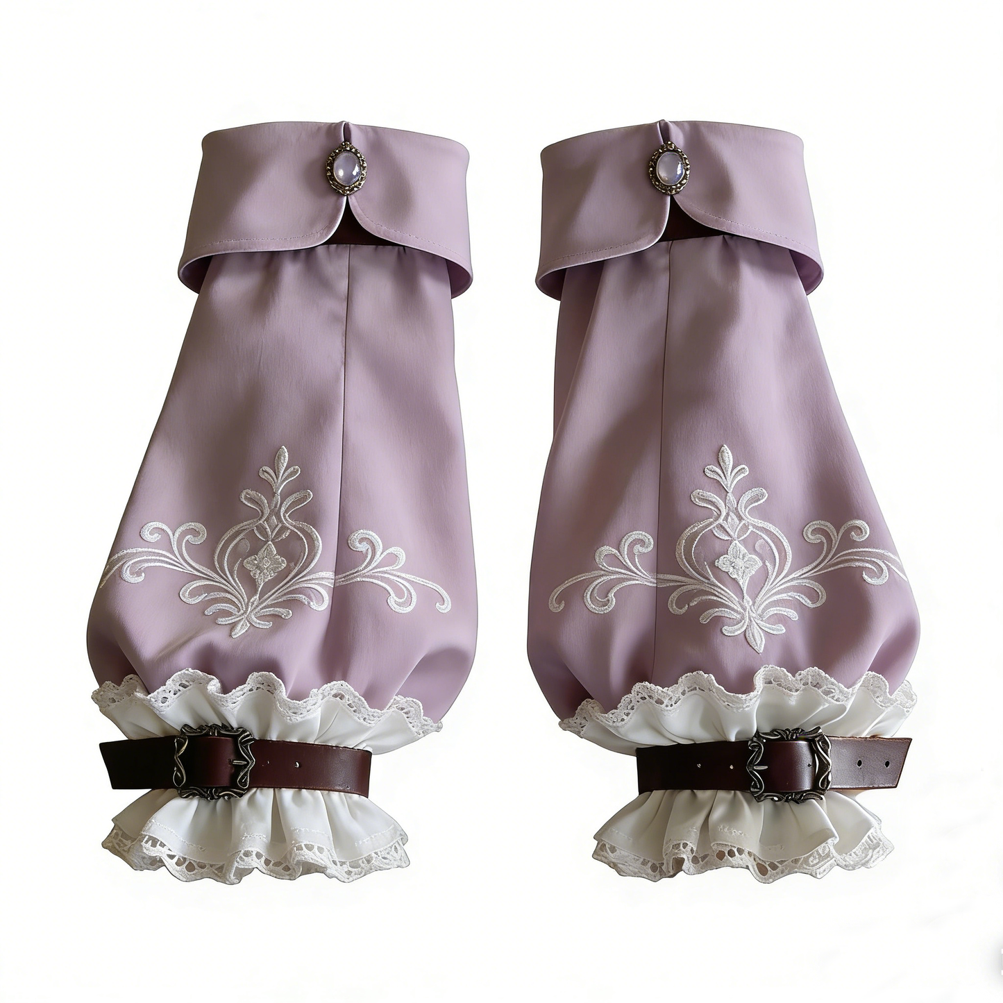 Purple Embroidered Belt Arm Sleeves