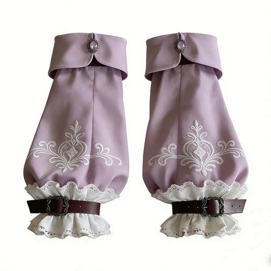 Purple Embroidered Belt Arm Sleeves