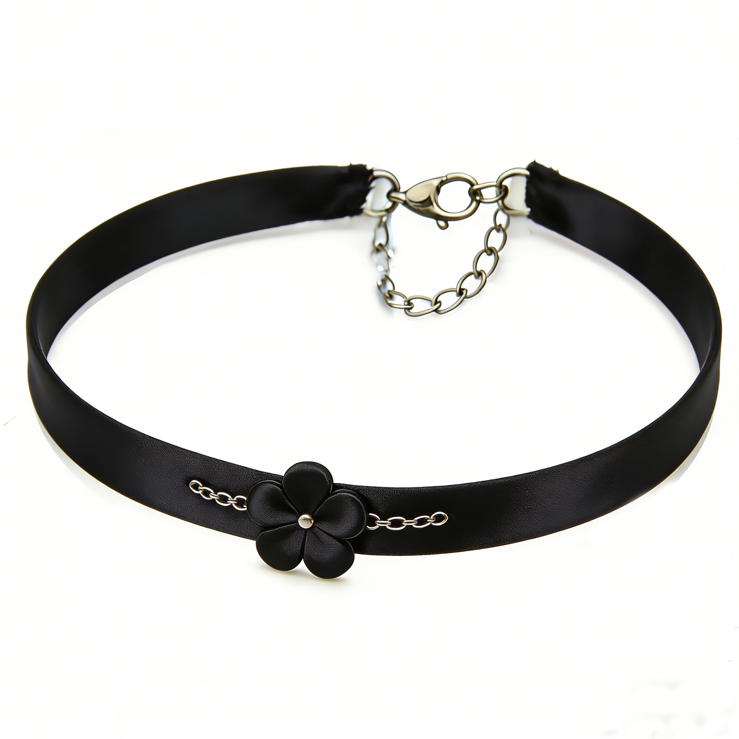 Black Flower Chain Choker