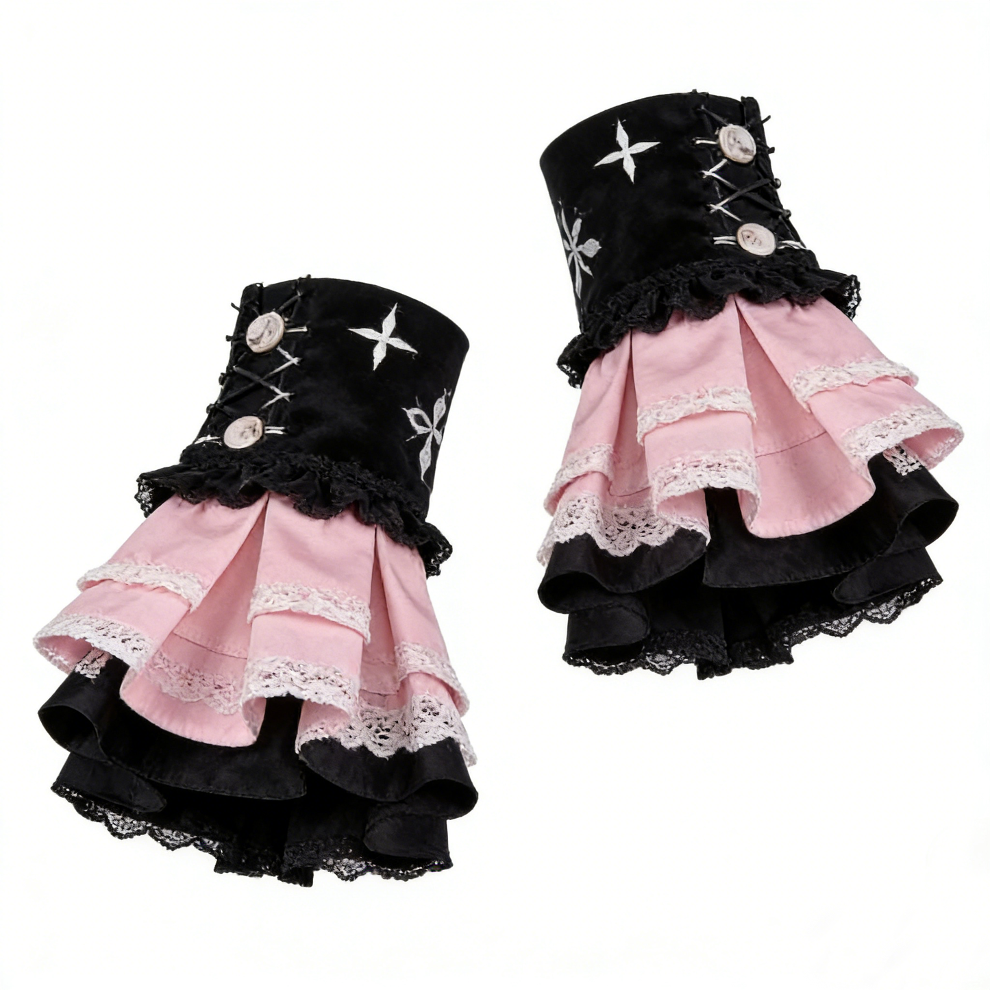 Gothic Cross Lace Wrist Cuffs