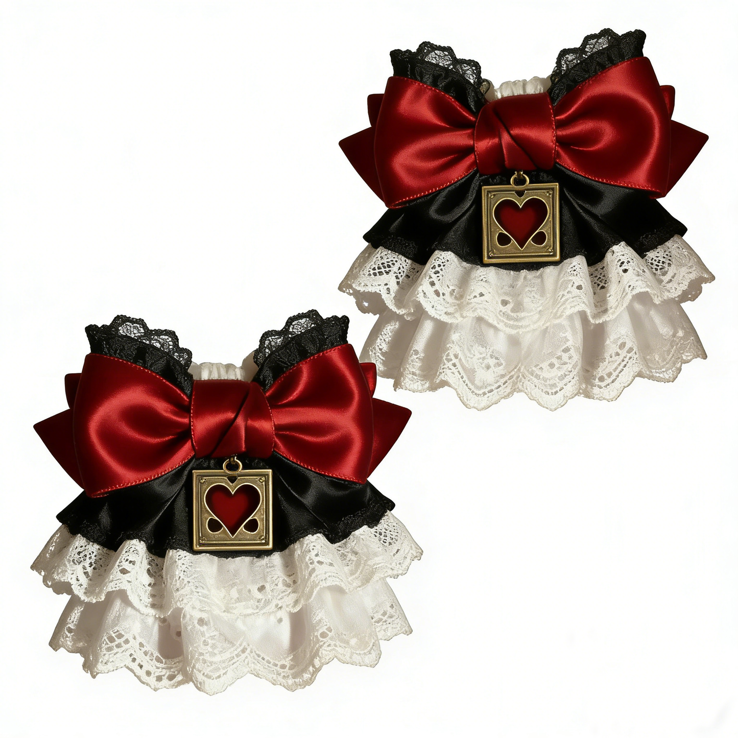 Black Red Heart Frame Arm Sleeves