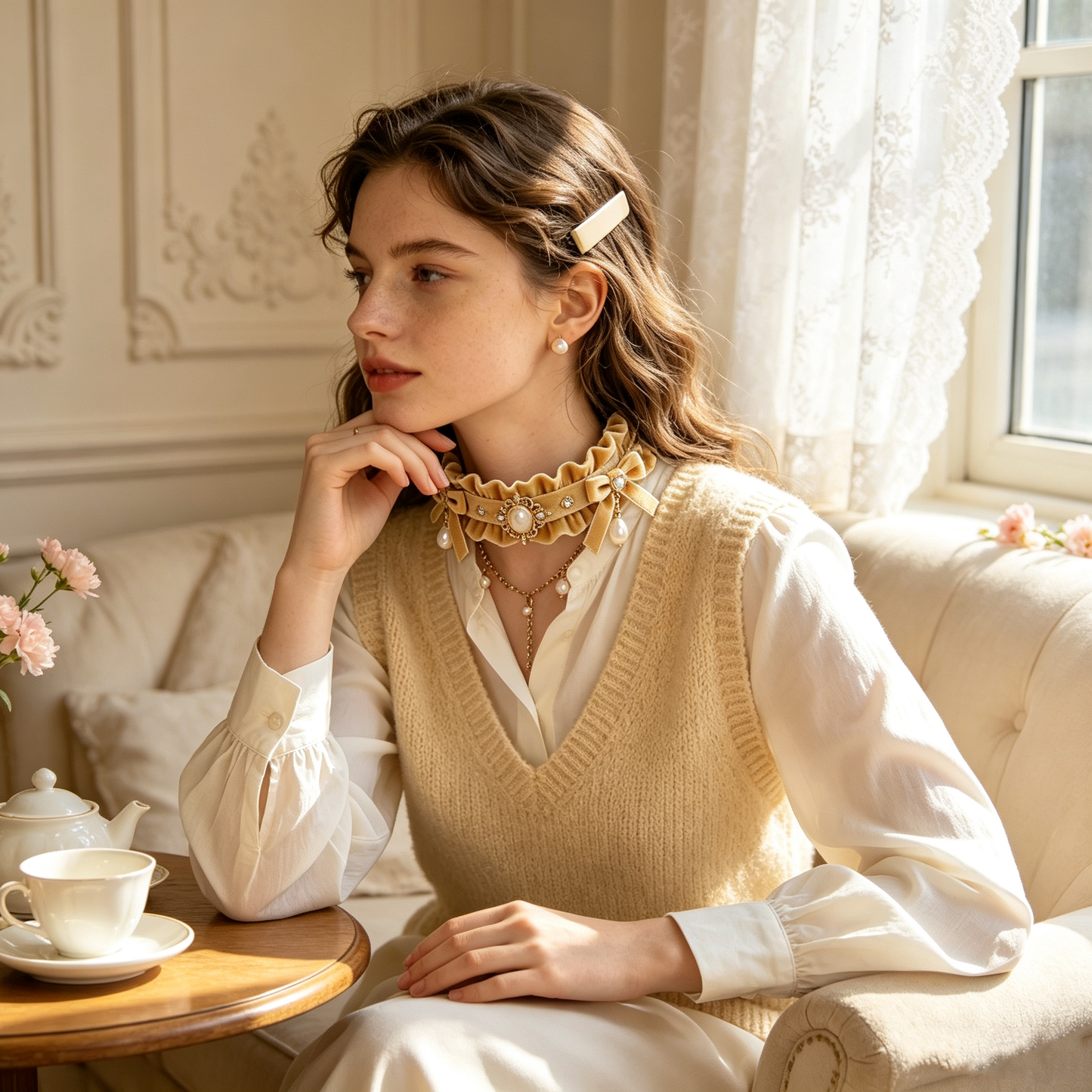 Gold Vintage Gem Choker